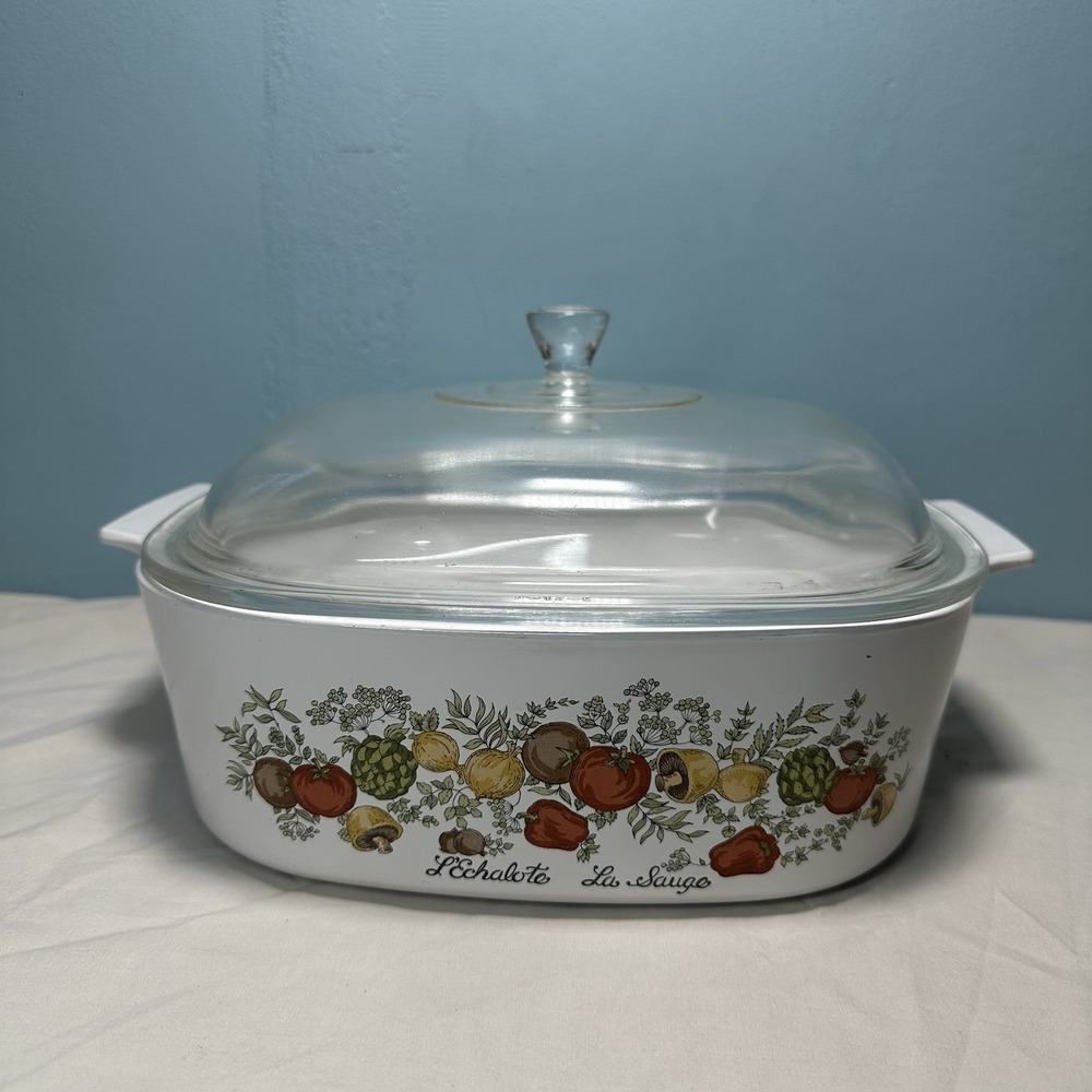 Vintage Corning Ware Spice of Life 4 Quart Casserole Dish A-48-B Lid P-12-C
